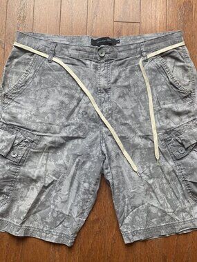 Calvin Klein CK Gray Digital Camo Cargo Shorts Baggy Mens 36